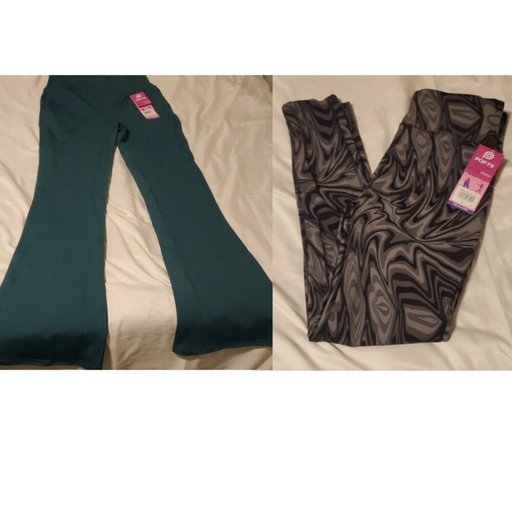 2 Pack POP Fit Pop Flare Leggings and Juniper Leggings Size L